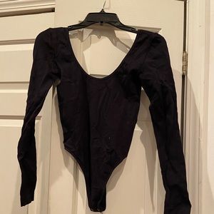 Black off-the-shoulder bodysuit